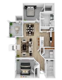 2 beds, 2 baths, 1,136 sqft, $2,063