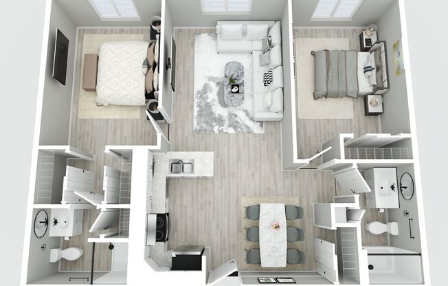 2 beds, 2 baths, 900 sqft, $1,099, Unit CC303