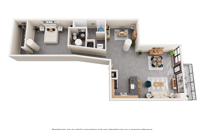 1 bed, 1 bath, 1,200 sqft, $1,550, Unit 612