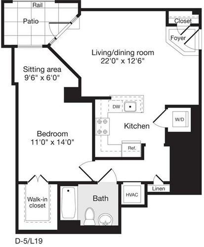 1 bed, 1 bath, 705 sqft, $2,659, Unit L19