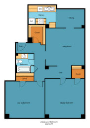 2 beds, 1 bath, 925 sqft, $2,340