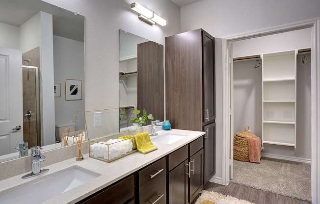 Bathroom With Extra Storage Space at Edge and Stone, San Antonio, TX, Texas