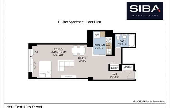 Studio, 1 bath, 502 sqft, $3,895, Unit 14P
