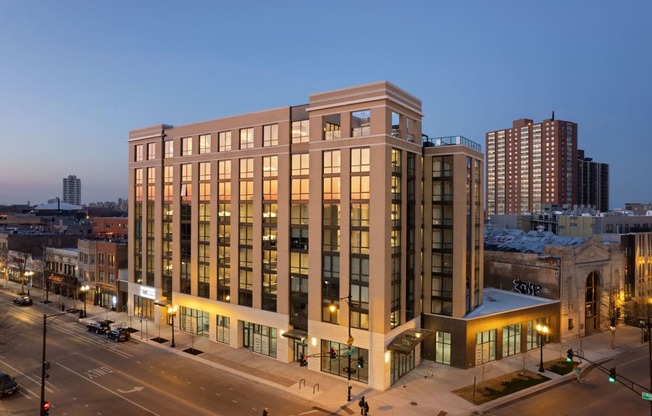 a large brick building with many windows at Platform 4611, Chicago Illinois