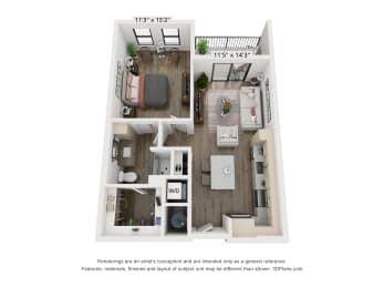 1 bed, 1 bath, 702 sqft, $1,360