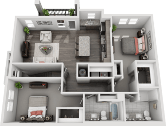 2 beds, 2 baths, 1,210 sqft, $1,798