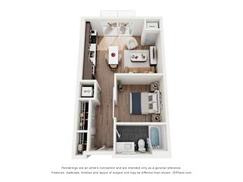 1 bed, 1 bath, 544 sqft, $1,340