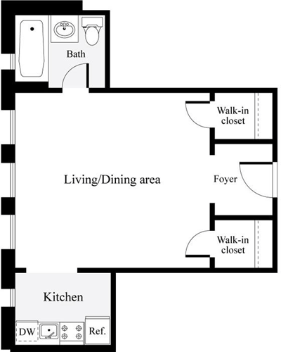 Studio, 1 bath, 450 sqft, $1,503, Unit 0301