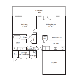 1 bed, 1 bath, 683 sqft, $2,900