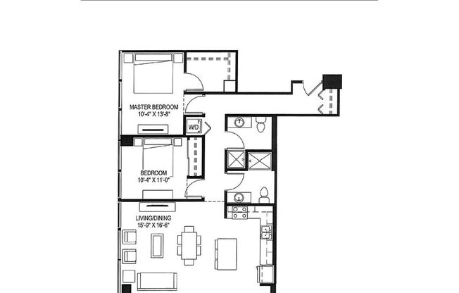 2 beds, 2 baths, 1,070 sqft, $2,199, Unit 1005