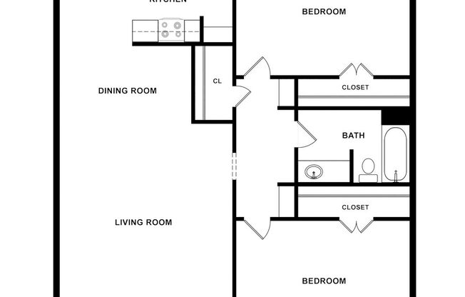 2 beds, 1 bath, 749 sqft, $895, Unit D06