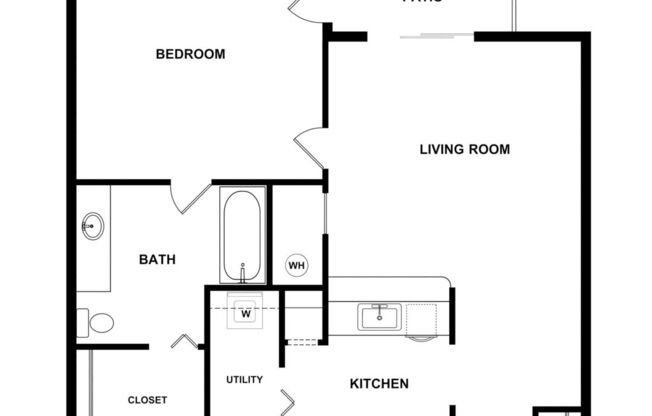 1 bed, 1 bath, 635 sqft, $1,330