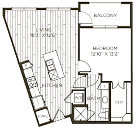 1 bed, 1 bath, 743 sqft, $1,339