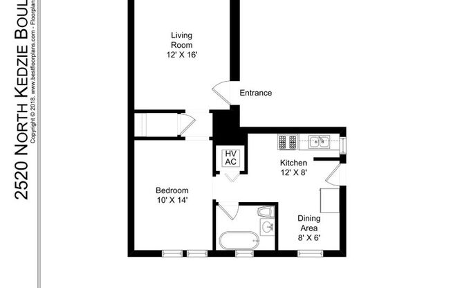 1 bed, 1 bath, 676 sqft, $1,795, Unit 2520-2N
