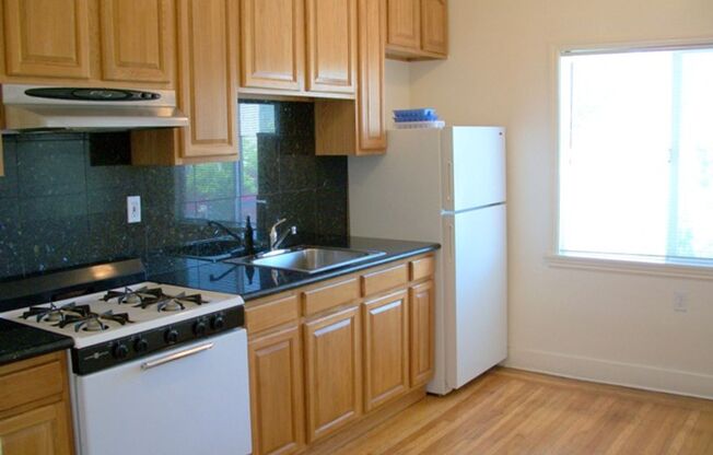 This unit is a Studio, with a giant kitchen room/dining space. With large closet