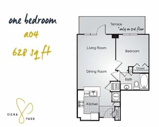 1 bed, 1 bath, 628 sqft, $2,071