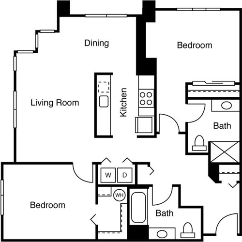 2 beds, 2 baths, 1,015 sqft, $3,282, Unit 506