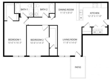 2 beds, 2 baths, 1,114 sqft, $1,805