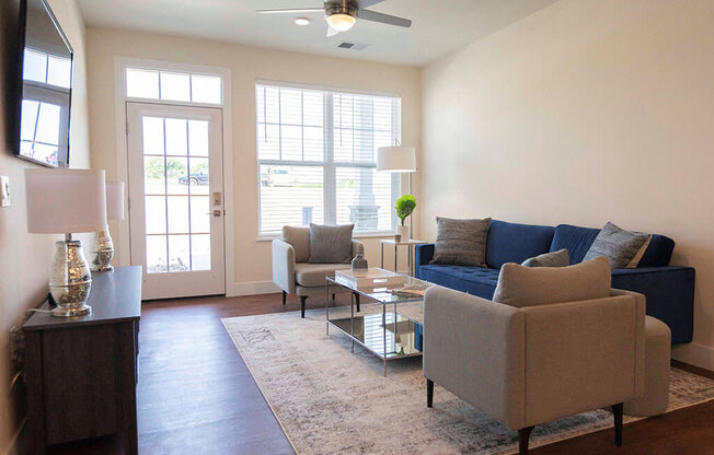 Contemporary Living Room at Cedar Place Apartments, Wisconsin