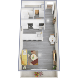 Studio, 1 bath, 528 sqft, $1,196