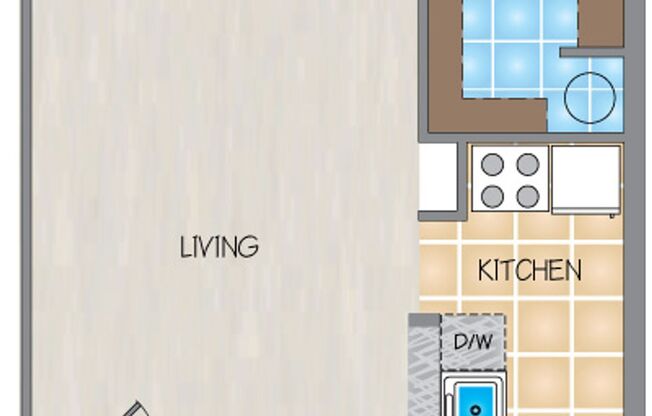 Studio, 1 bath, 456 sqft, $930, Unit H160