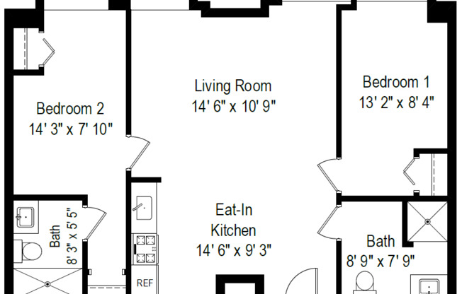 2 beds, 2 baths, 652 sqft, $2,595