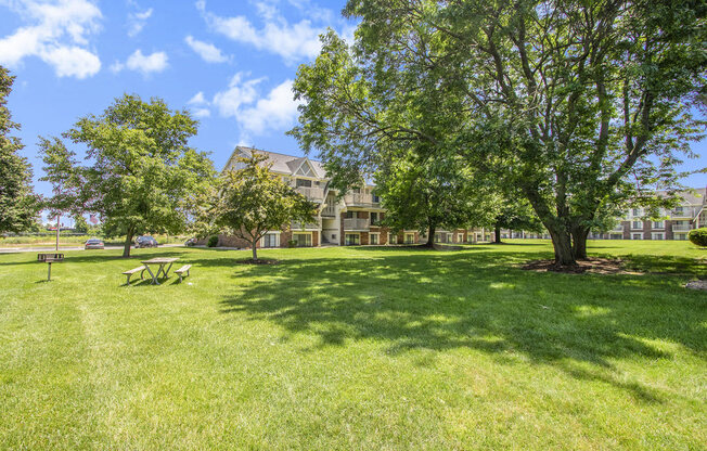 Beautiful courtyards with picnic areas at Briarwood Apartments, Benton Harbor, Michigan