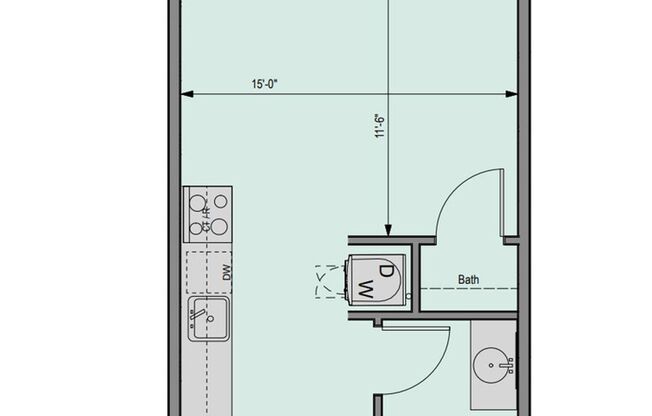 Studio, 1 bath, 340 sqft, $1,523, Unit 427