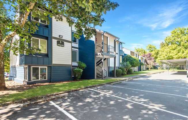 Crown Court three story building exterior left side profile
