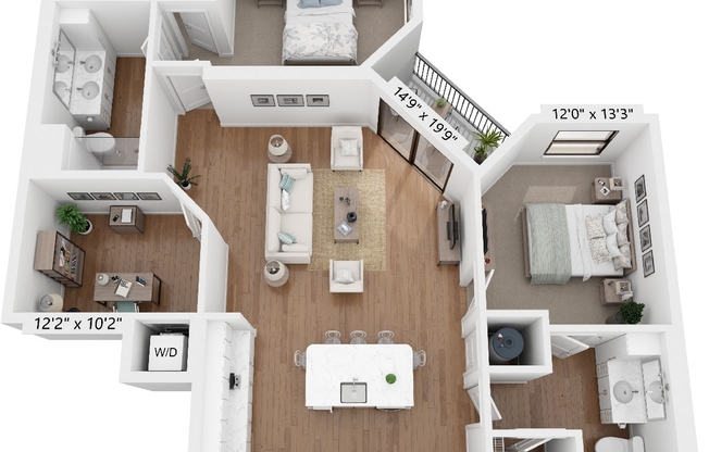 2 beds, 2 baths, 1,175 sqft, $3,289