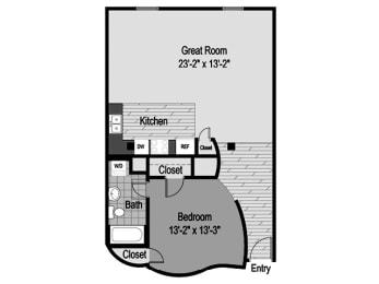 1 bed, 1 bath, 830 sqft, $1,494