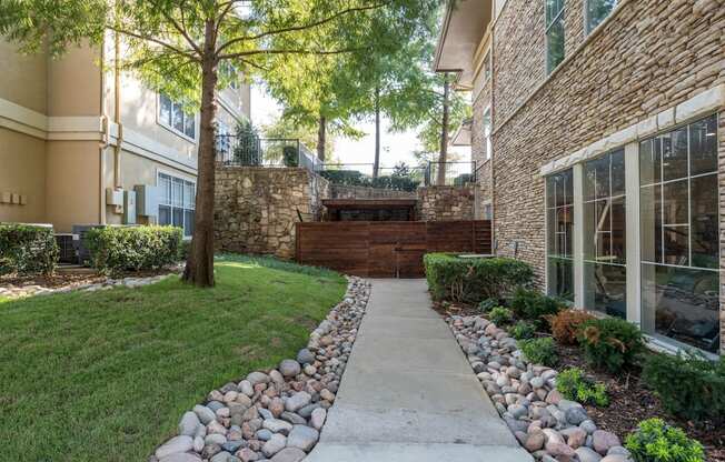 Stone pathway at Woodbridge Villas Apartments, Sachse, TX, 75048