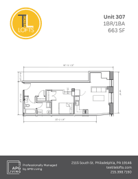 1 bed, 1 bath, 663 sqft, $1,695