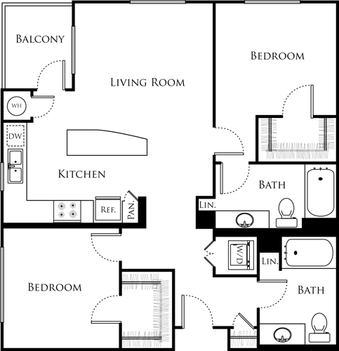 2 beds, 2 baths, 1,113 sqft, $3,280