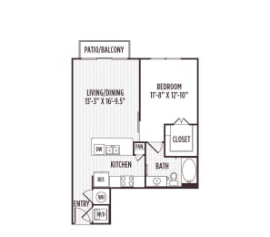 1 bed, 1 bath, 695 sqft, $1,698