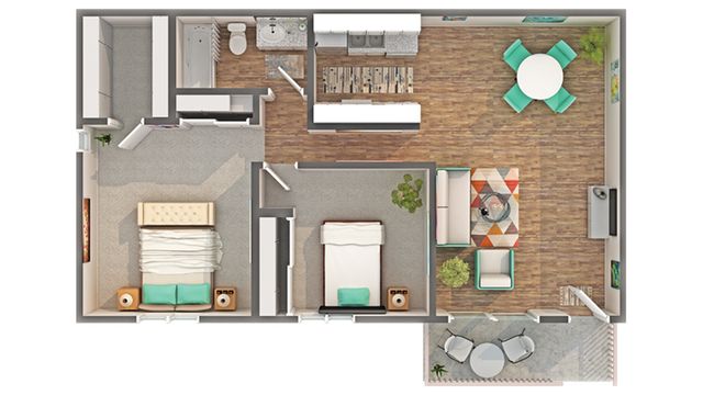 2 beds, 1 bath, 800 sqft, $2,595