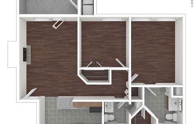 2 beds, 2 baths, 932 sqft, $1,460