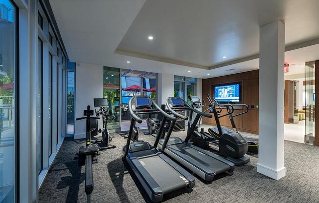 fitness center with treadmill at Kinley West LA, Los Angeles, 90045