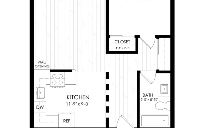 1 bed, 1 bath, 625 sqft, $1,395