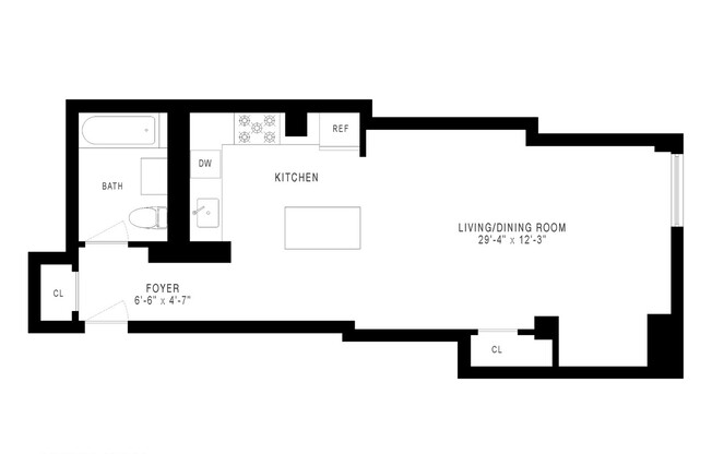 Studio, 1 bath, 541 sqft, $3,850, Unit 31A