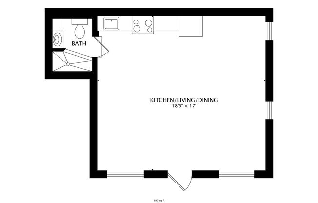 Studio, 1 bath, 400 sqft, $1,600, Unit 50-6