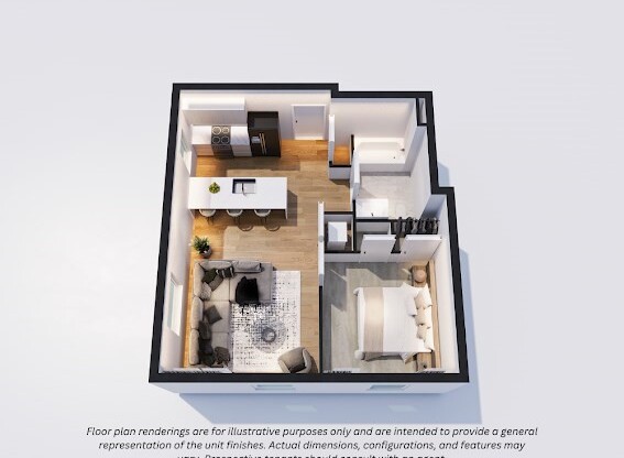 1 bed, 1 bath, 672 sqft, $3,600, Unit 506