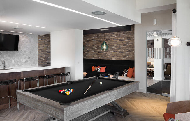 Pool table in clubroom