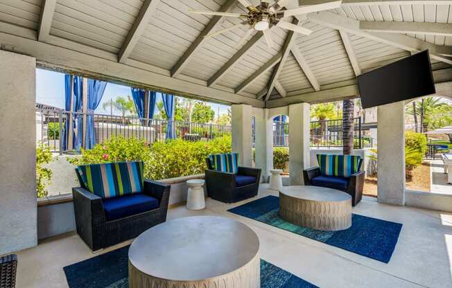 Renovated Pool Desk Cabana at The Hills at Quail Run in Riverside, California