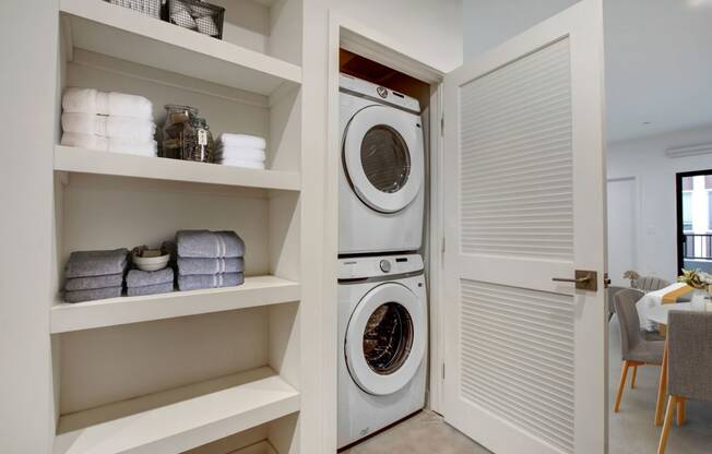 a washer and dryer in a laundry room