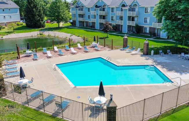 Lounge Chairs and Sundeck at North Pointe Apartments, Elkhart, IN
