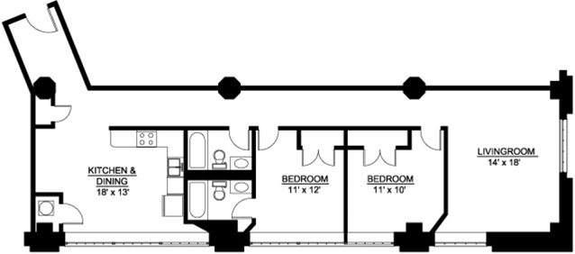 2 beds, 2 baths, 1,029 sqft, $1,699, Unit 603