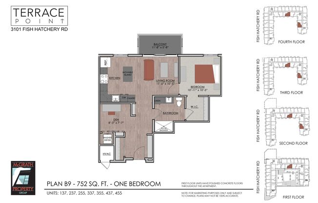 1 bed, 1 bath, 752 sqft, $1,670, Unit 437