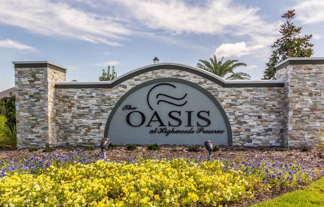 Entrance Signage at The Oasis at Highwoods Preserve, Tampa, Florida