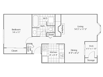 1 bed, 1 bath, 705 sqft, $1,738